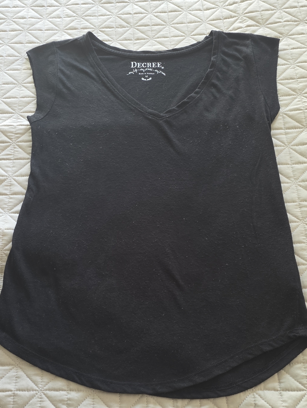 Decree Black V-Neck Cap Sleeve Tee - Everyday Essential